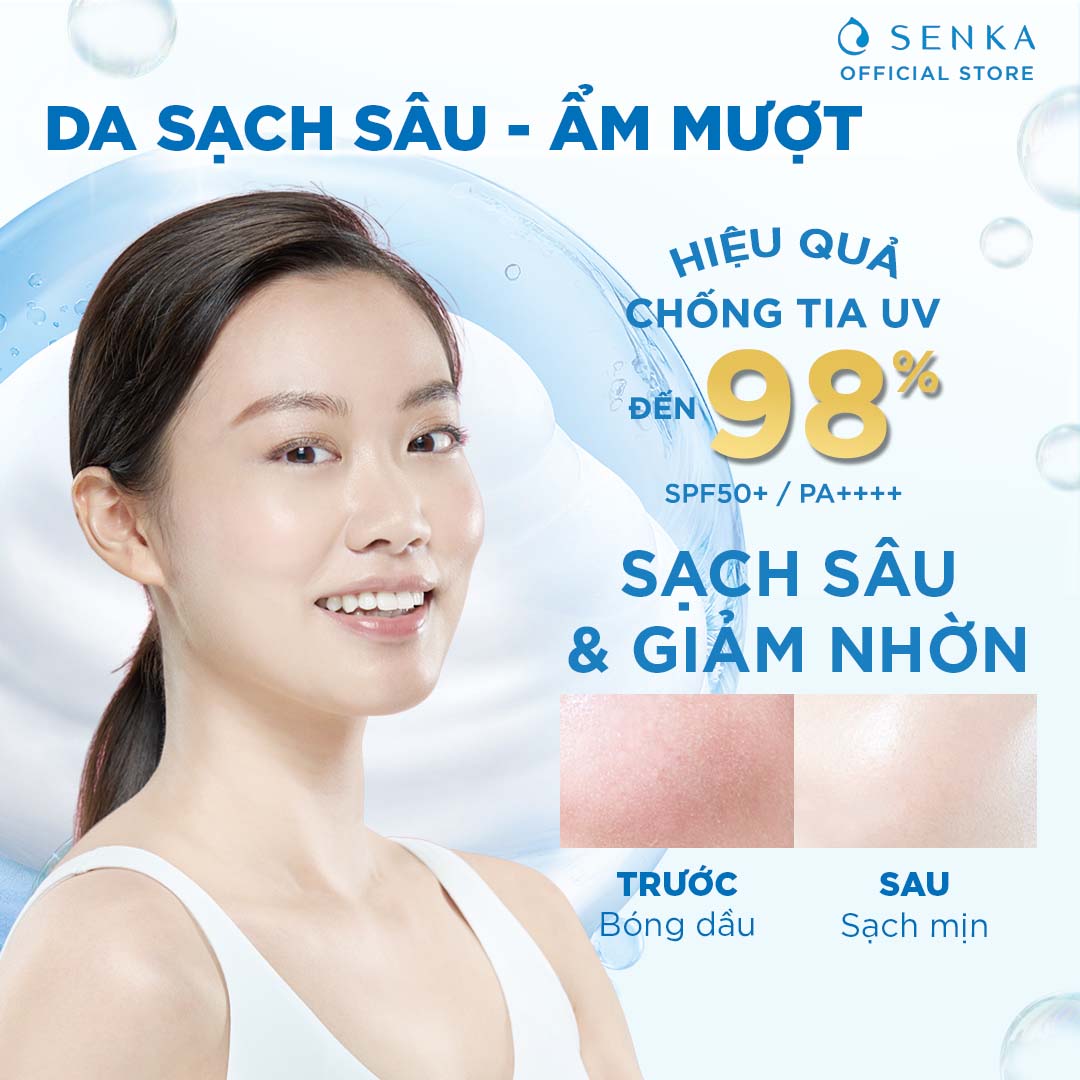 Combo Senka Làm Sạch Chống Nắng Senka