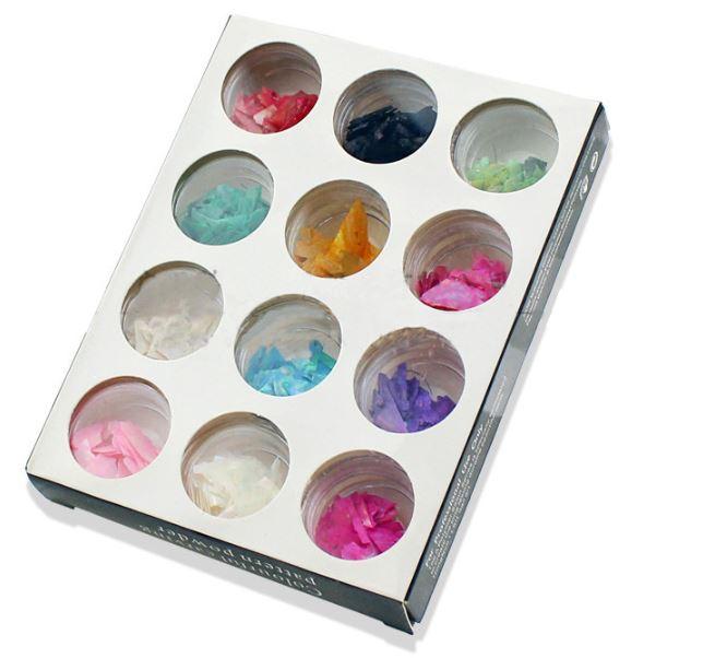 Set 12 hũ xà cừ miếng trang trí móng