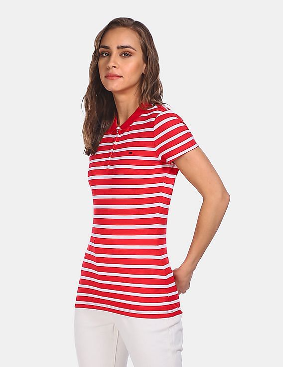 Áo polo sọc nữ Tommy Hilfiger size S (dưới 56kg)