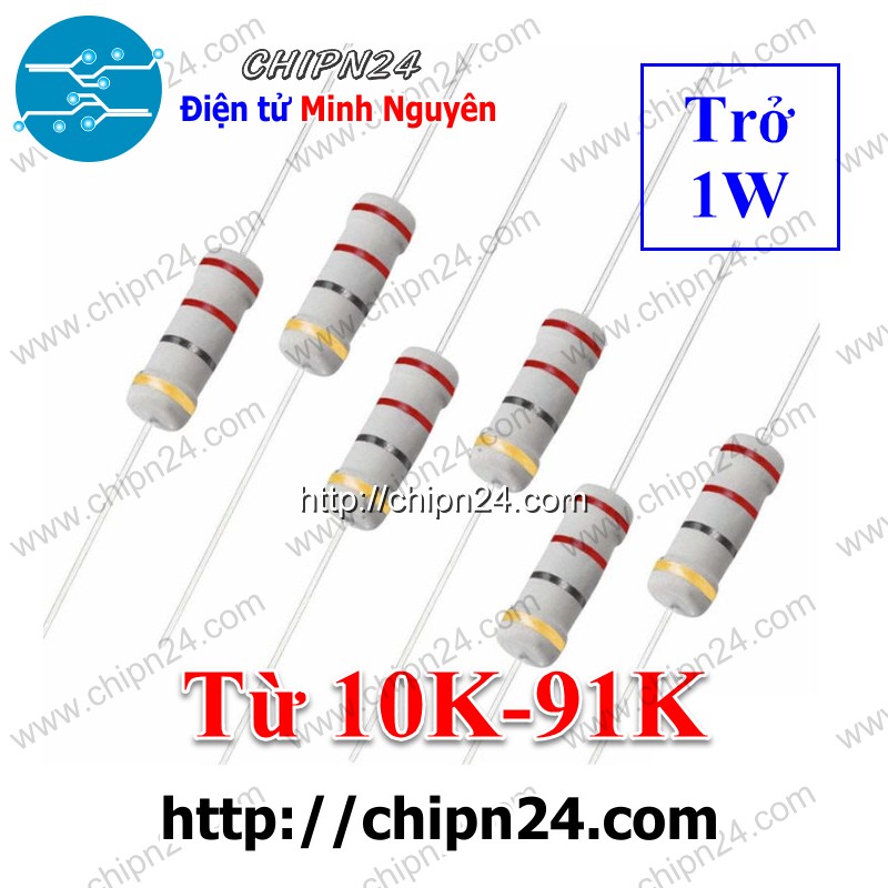 [10 con] Điện Trở 1W 5% (10K 12K 15K 18K 22K 33K 39K 47K 51K 56K 68K 82K) - [Chọn Loại]