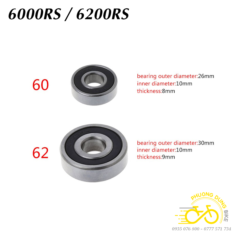 Vòng bi bạc đạn xe đạp 6000 6200 6900 rs - 1 Vòng