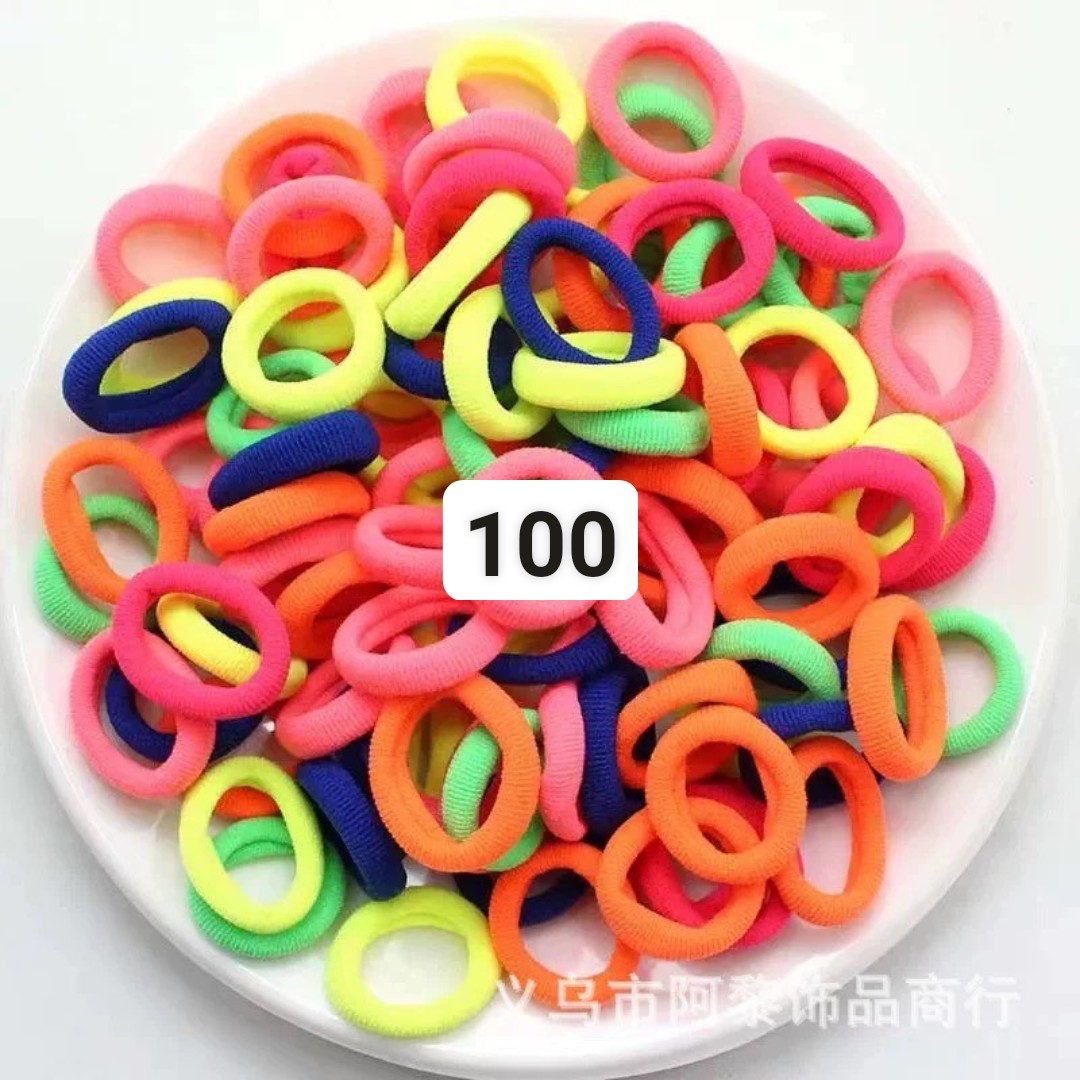 Túi 100gr khoảng 500 sợi thun buộc tóc vải mềm cho bé kaka - kích thước 1.5-2cm