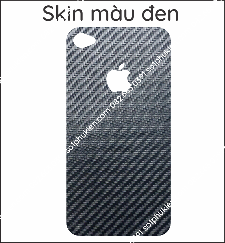 Miếng dán mặt lưng skin carbon iPhone 4 / 4s