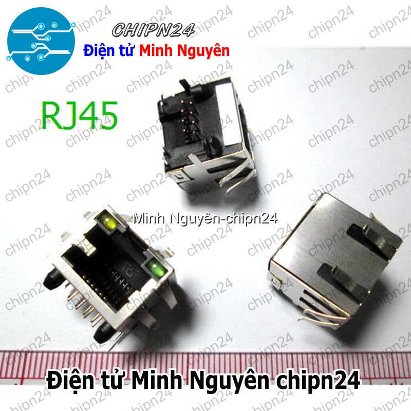 [1 cái] (F124.3) Đầu Cắm RJ45 8P Có Đèn Led - HH001363