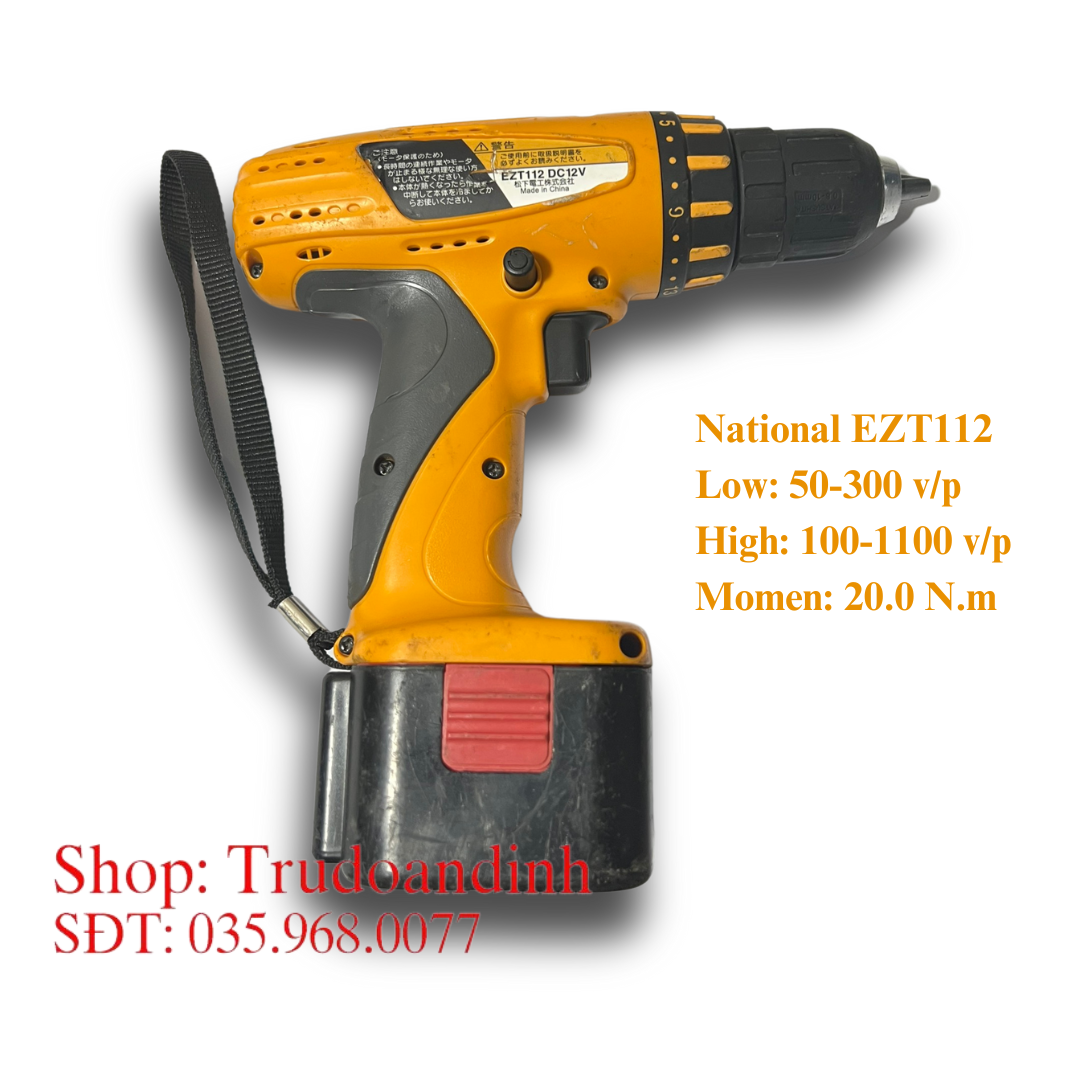 Máy khoan pin National EZT112 12V hàng bãi Nhật