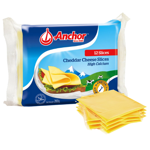 Phô mai lát cheddar anchor 200gr- 12 lát- chỉ hỗ trợ giao nhanh 2h trong tphcm