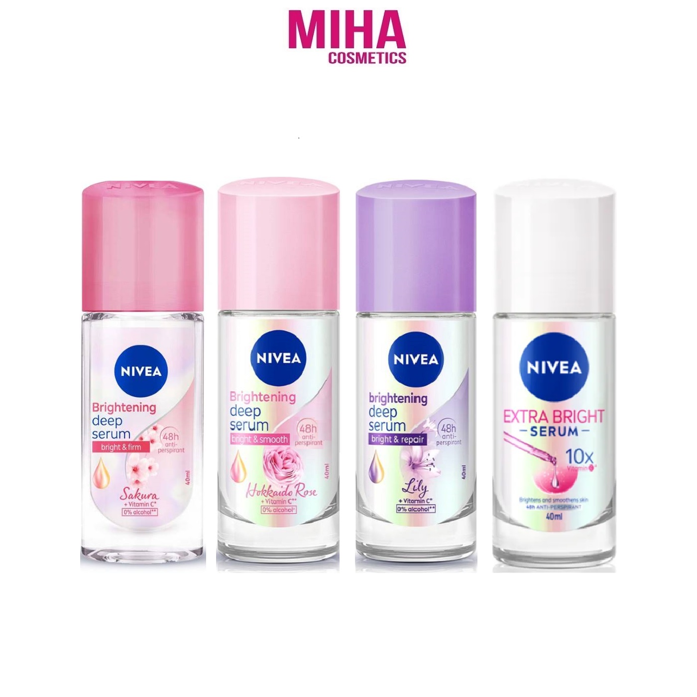 Lăn Khử Mùi Nữ Sáng Mịn NIVEA Whitening Deep Serum 40ml Thái Lan