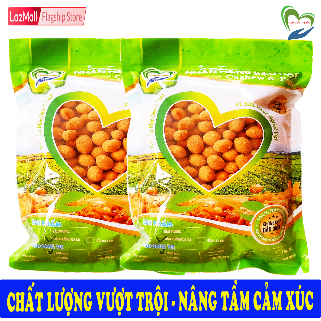 Combo 1KG Đậu Phộng Da Cá Phô Mai Tâm Đức Thiện 2 Túi ZIP 500GR Thực Phẩm Đóng Gói Đóng Hộp Ăn Liền đồ ăn vặt Lazada bánh kẹo quà Tết