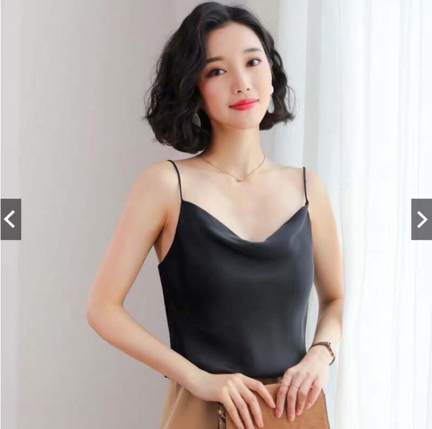 Áo 2 dây nữ vải lụa Satin mềm mại- nhiều màu