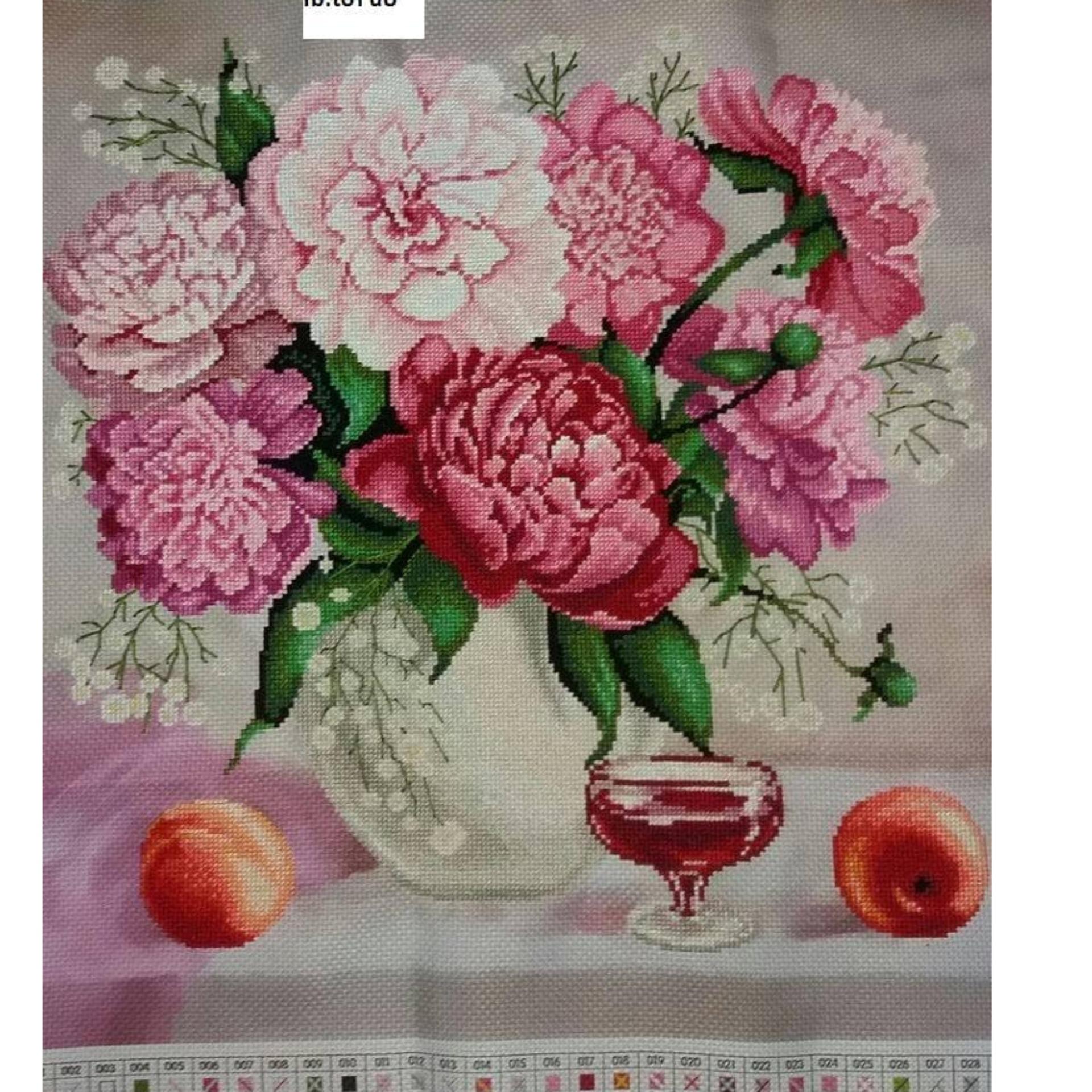 Tranh thêu chữ thập bình hoa nghệ thuật loại AL31502