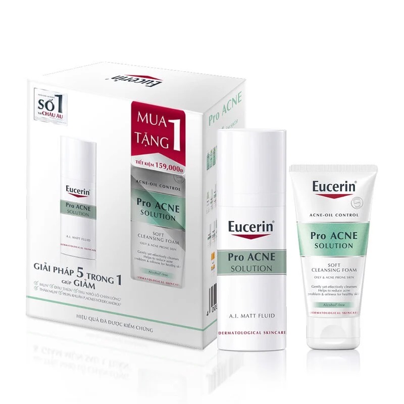 Sữa Rửa Măt Tạo Bọt Kiểm Soát Dầu Eucerin Acne-Oil Control Pro Acne Solution Soft Cleansing Foam