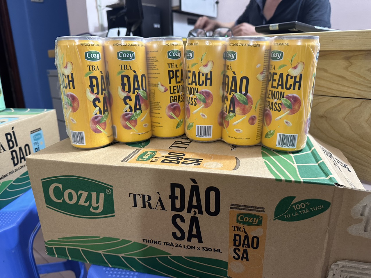 Trà Cozy Đào Sả 320ml (lon)
