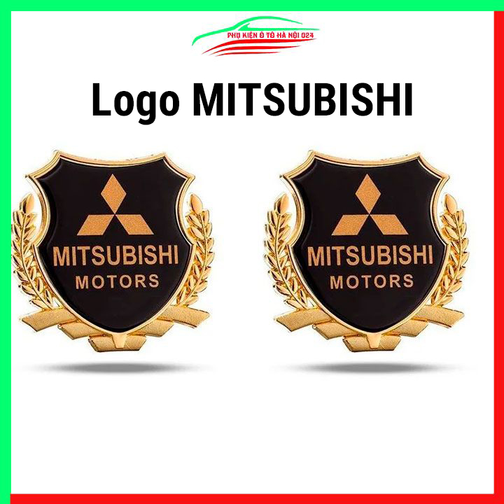 Bộ 2 logo bông lúa nổi trang trí ô tô nhiều hãng xe