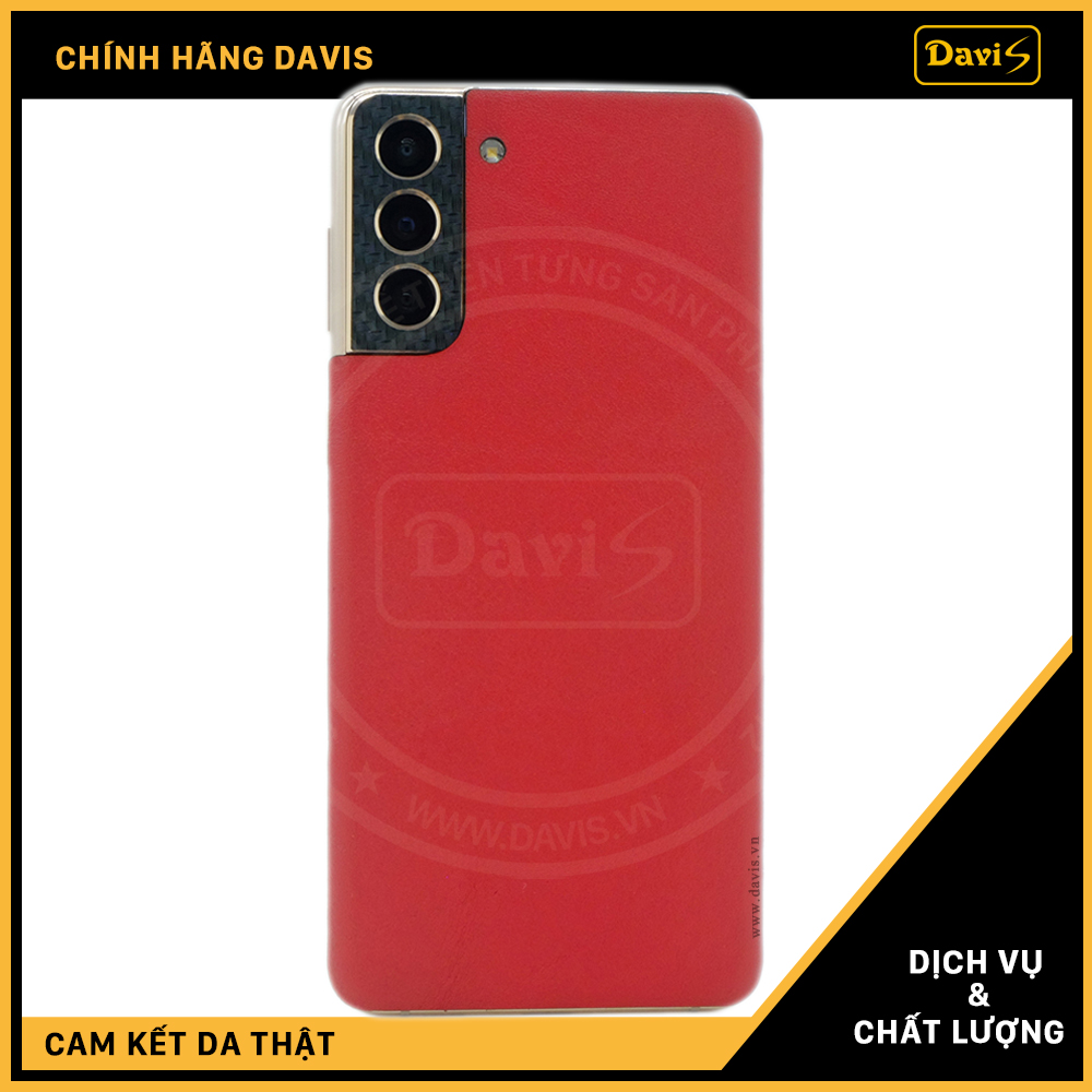 Dán da điện thoại Galaxy S21 - Galaxy S21 Plus, làm từ da thật cao cấp - Chính hãng Davis