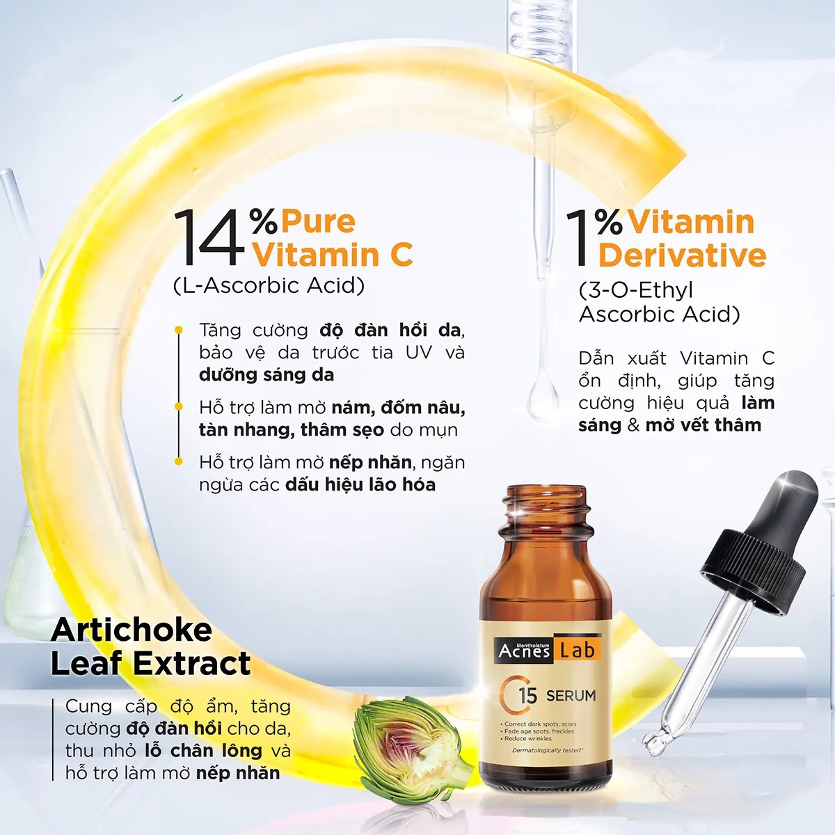 Serum Acnes Vitamin C Làm Mờ Sẹo & Vết Thâm 15ml For Scar & Black Spot Treatment C10 và C15