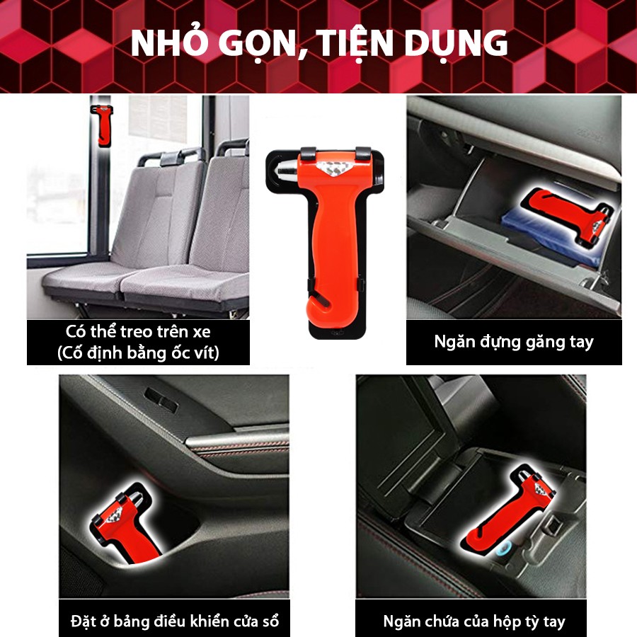 [HCM]Búa thoát hiểm 3 trong 1 màu đỏ