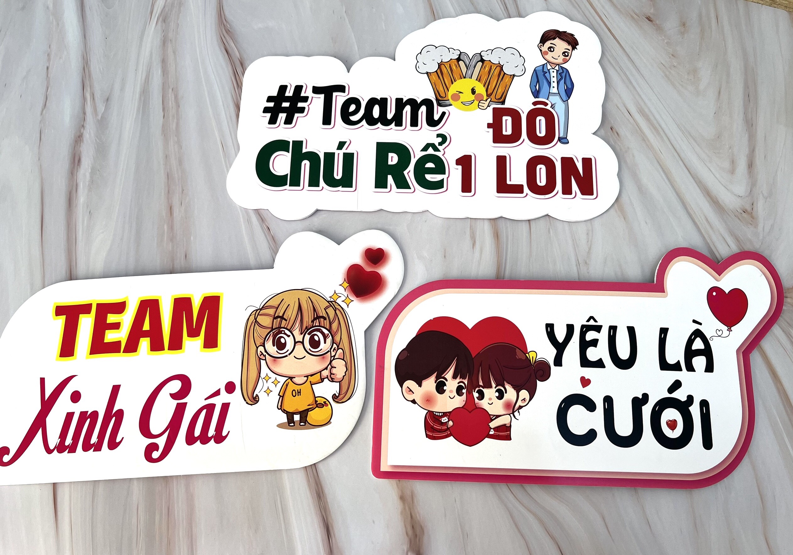 Combo 3 hashtag cầm tay đám cưới