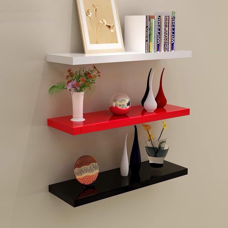 [HCM]Kệ treo tường Diachire 3 thanh ngang 60cm (Trắng - Đỏ - Đen) có bảo hành