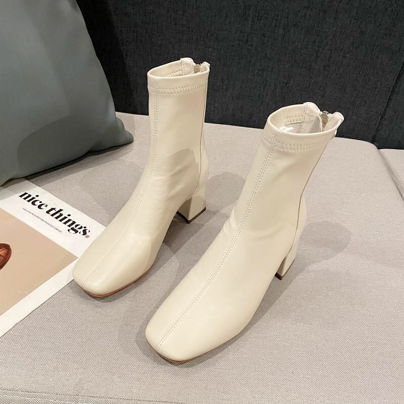 boot nữ/ giày bốt cổ cao da mềm gót 5cm thời trang cao cấp sang chảnh