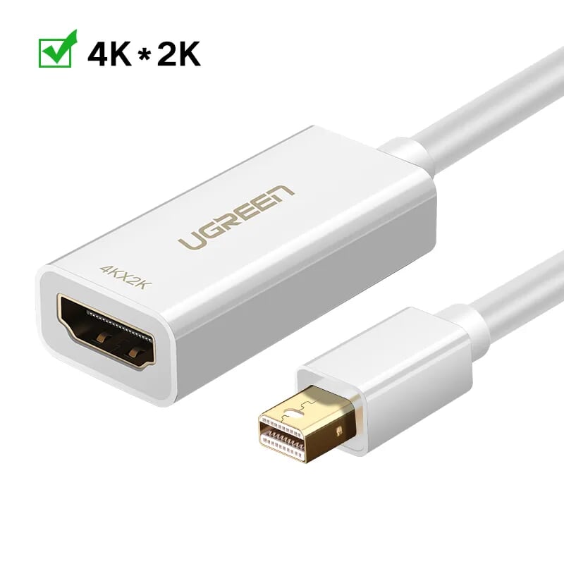 Ugreen 40361 25cm màu trắng cáp chuyển đổi mini dp sang hdmi hỗ trợ phân giải 4k x 2k md112