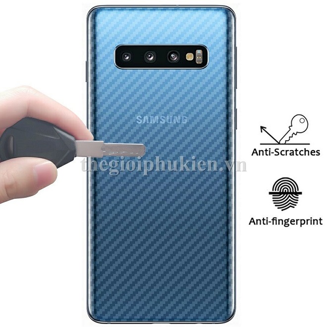 Miếng dán vân carbon, các bon mặt lưng cho SamSung Galaxy S10+ Plus