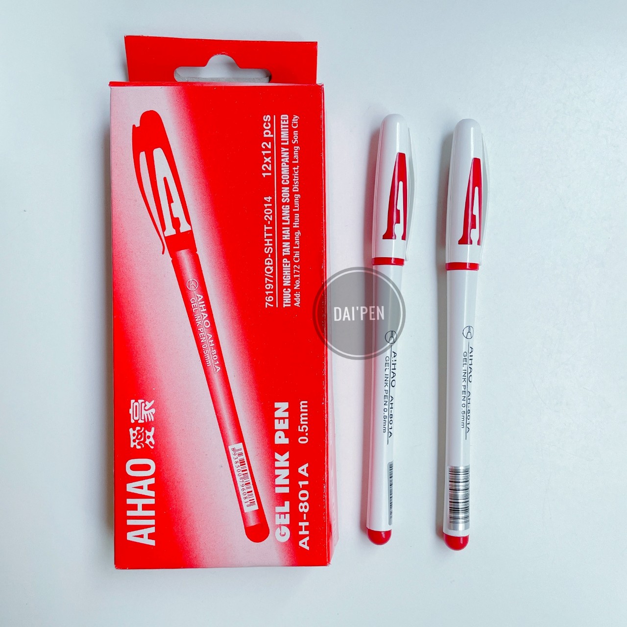 Hộp 12 cây Bút chữ A (mực xanh/tím/đỏ/đen)