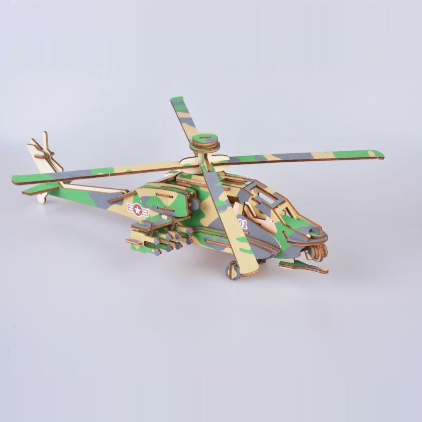 Đồ chơi lắp ráp gỗ 3D Mô hình Trực thăng Apache XA-G009H