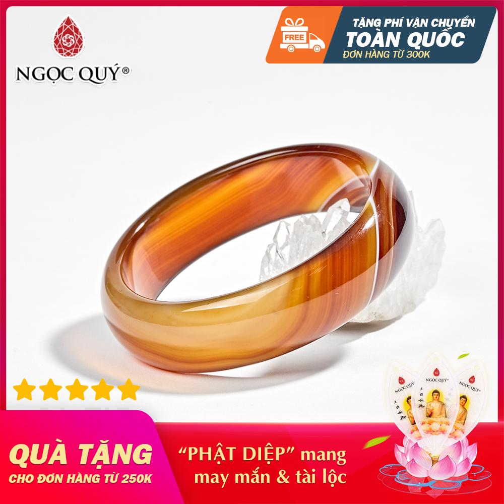 Vòng Tay Phong Thủy Nữ Mệnh Hỏa , Thổ Đá Mã Não Cam Over-Size Ni 58 - Ngọc Quý Gemstones
