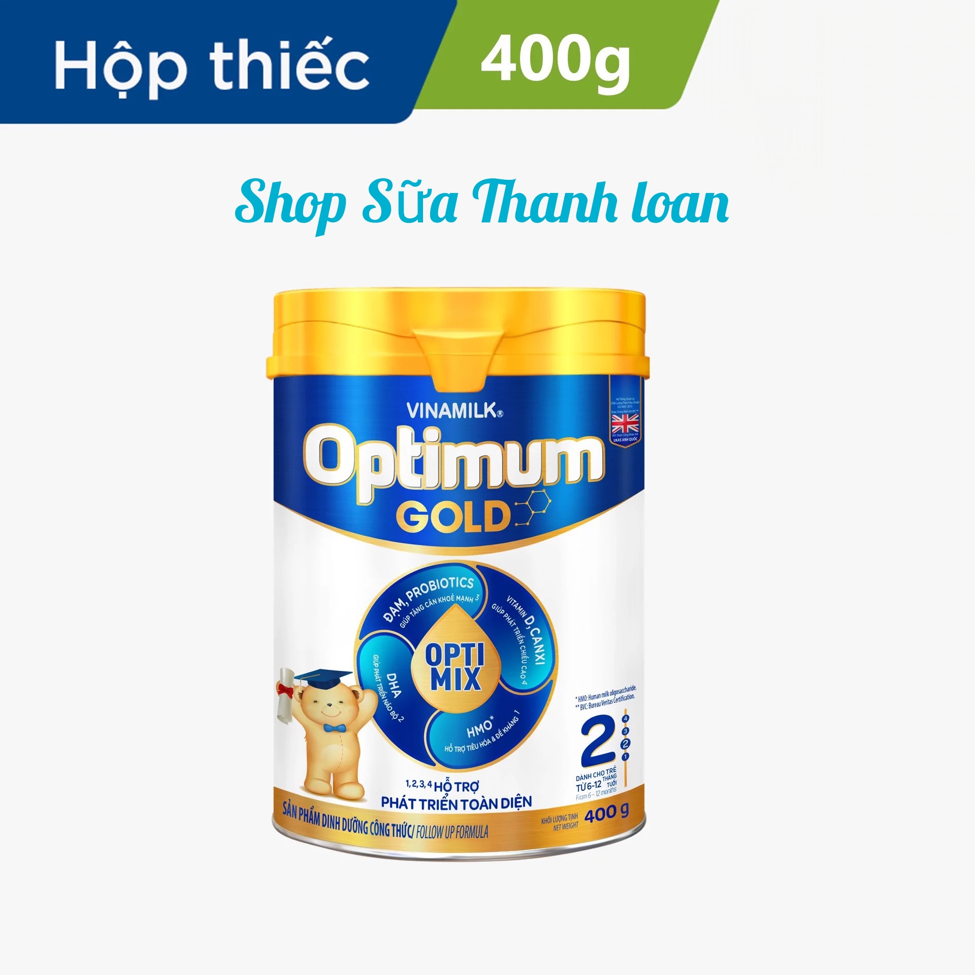 Sữa bột optimum gold 2 - hộp thiếc 400g.