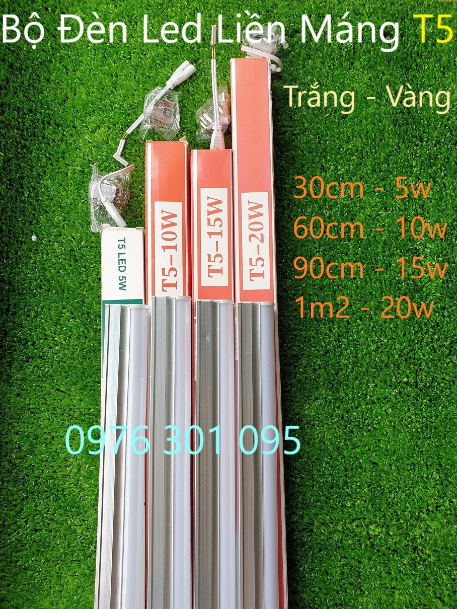 [COMBO 2] Bộ Đèn Led Liền Máng T5  90cm - 1m2 (Trắng - Vàng)