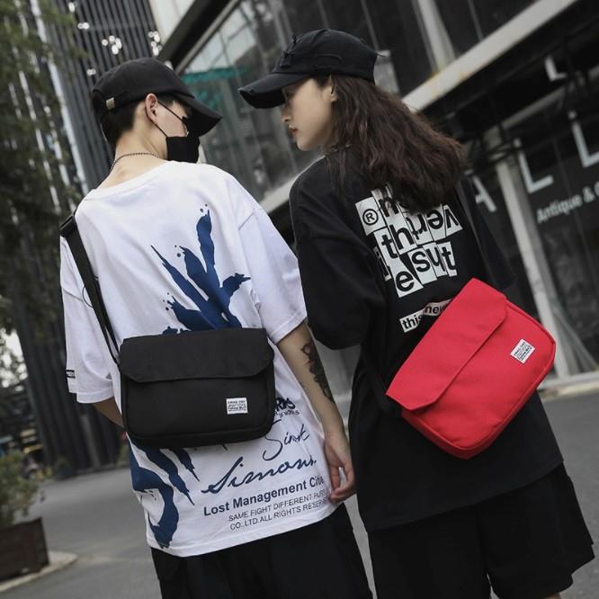 Túi đeo chéo nam mini vải canvas bền bỉ phong cách unisex Hàn Quốc TC87