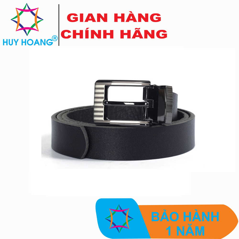 Dây thắt lưng nữ da bò 1 lớp màu đen TH5102.