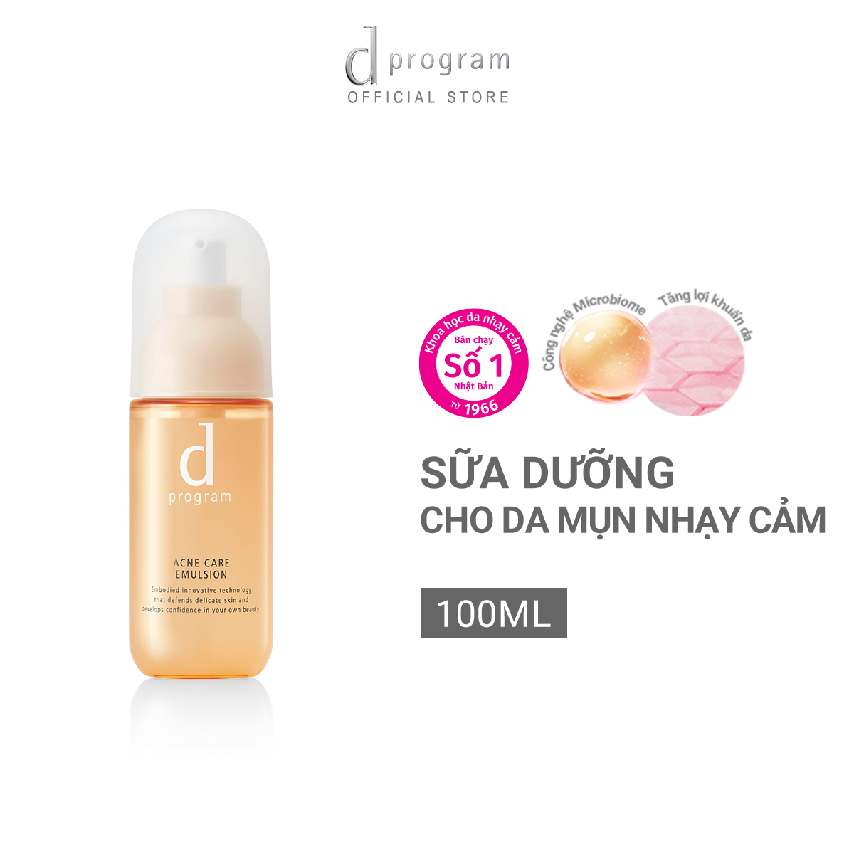 Sữa dưỡng ẩm kiềm dầu ngừa mụn cho da nhạy cảm dProgram Balancing Acne Care Emulsion 100ml