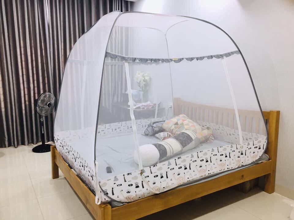 Màn chụp , mùng chụp đỉnh rộng cao cấp mộc miên loại 1,8mx2m - hoạ tiết 3d khủng long