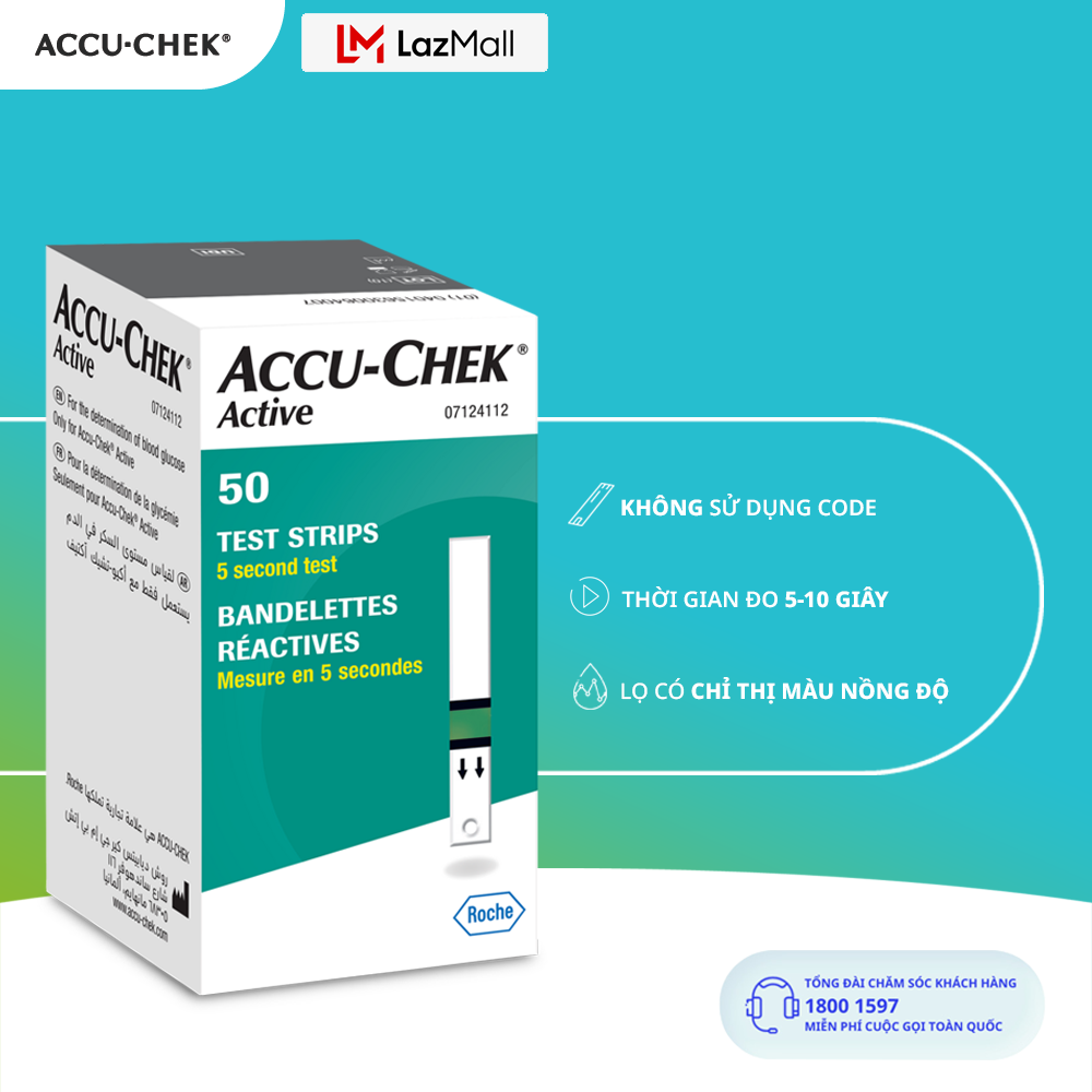 Hộp 50 Que Thử Đường Huyết ACCU-CHEK® Active