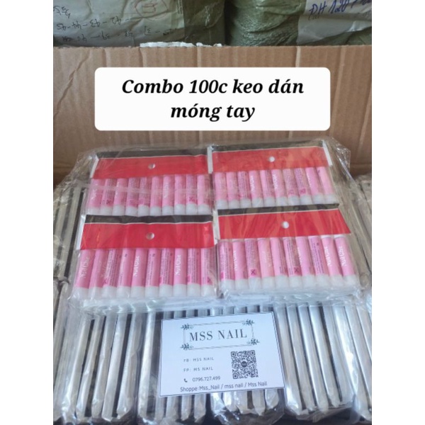 Sỉ 100 chai keo dán móng, 100 chai keo dán móng 2g