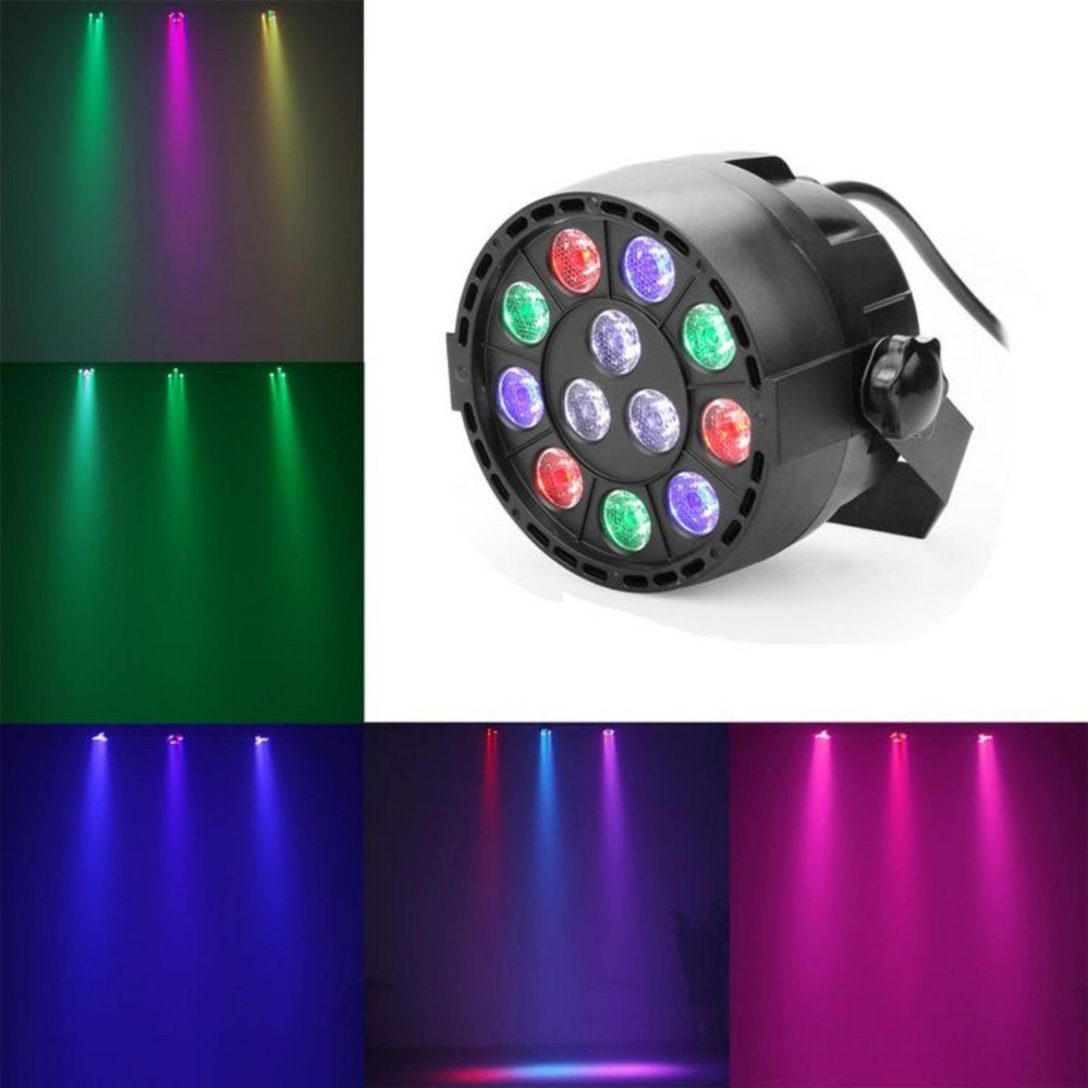 Đèn sân khấu Flat Par Light 12 Led Cảm ứng âm thanh(Đen)