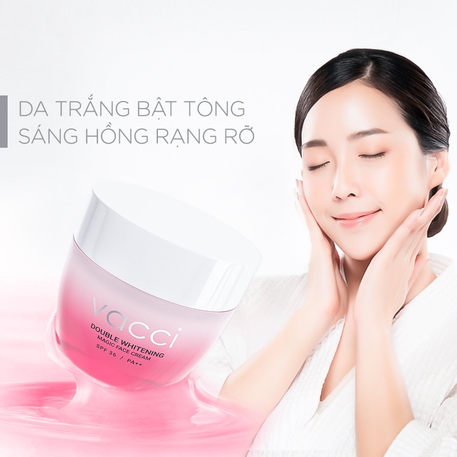 Kem Dưỡng Trắng Nâng Tone Da Mặt Vacci Double Whitening Magic Face Cream 50ml