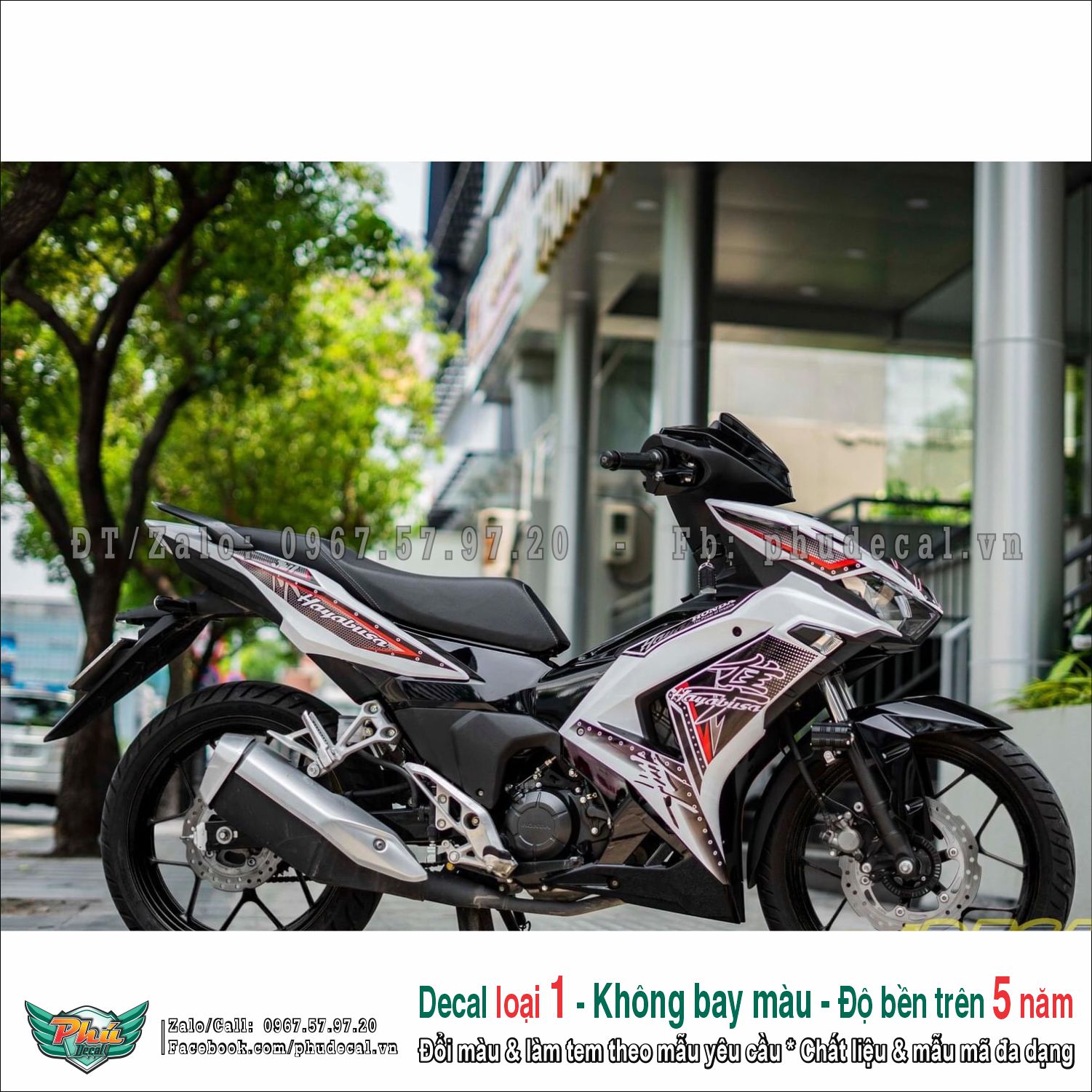Tem rời Winner V3 trắng Hayabusa