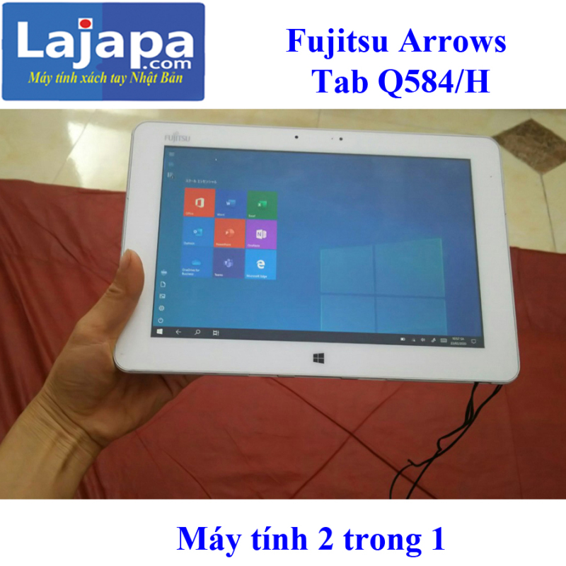 [MADE IN JAPAN] Laptop 2in1 Fujitsu Arrows Tab Q584 H Màn Hình Cảm Ứng 2K(2560x1440) Atom Z3700/4GB/64GB/128 {Quà Tặng Trị Giá 680K} Máy tính 2 trong 1 Laptop Nhat Ban, Laptop gia re, máy tính xách tay cũ màn hình 10,1 inch, máy tính bảng