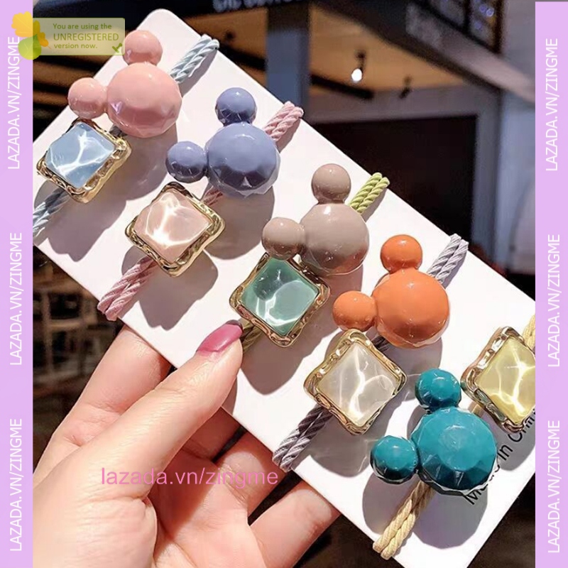 Dây thun buộc tóc, cột tóc hình họa tiết chuột cute Zingme