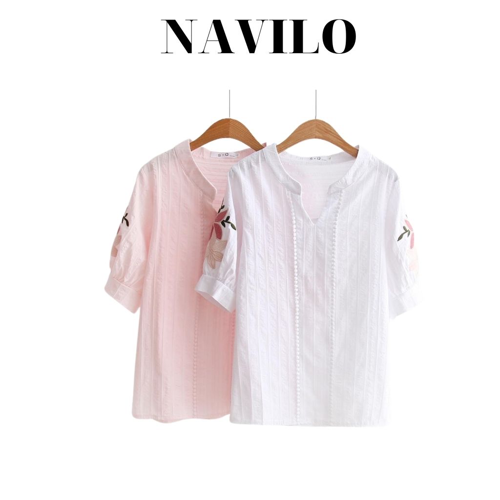 Áo sơ mi nữ  from rộng công sở kiểu đẹp NAVILO SM001