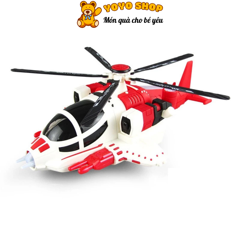 Đồ chơi cho bé máy bay trực thăng chạy pin có đế xoay 360 độ - yoyo shop kids