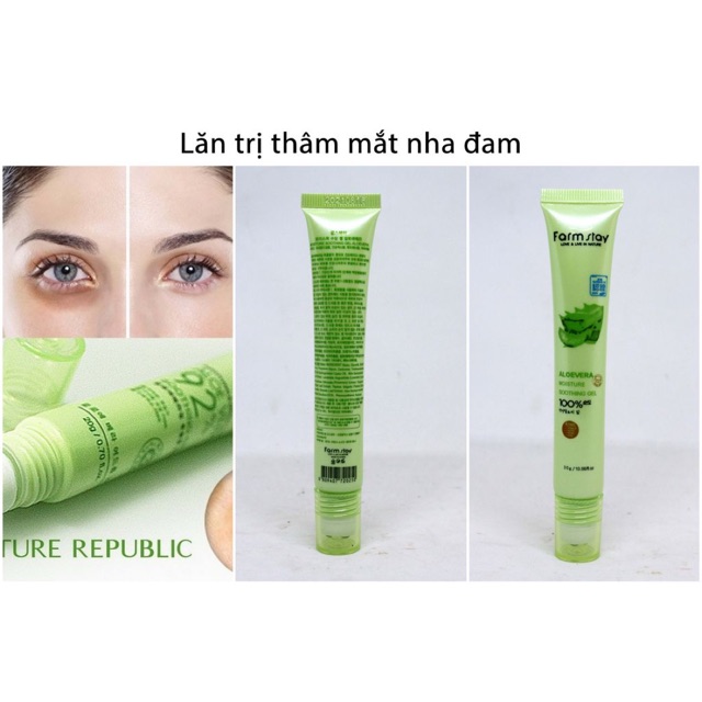 Lăn Mắt Nha đam Tri. Thâm Farmstay 100% Aloe