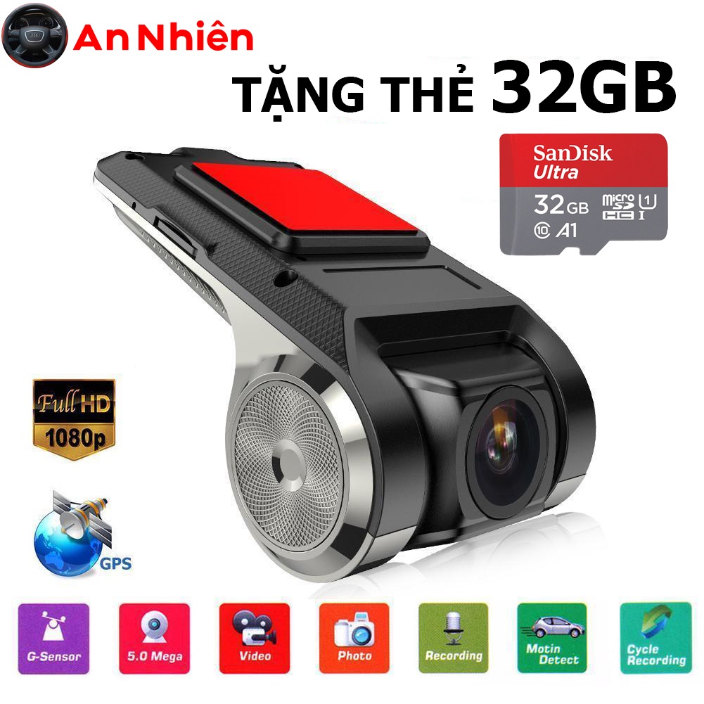 [Kho Hải Phòng] Camera Hành Trình U2 Dùng Cho Màn Hình Android ô tô xe hơi - Camera tích hợp ADAS Cảnh Báo Tốc Độ, Cảnh Báo Va Chạm, Cảnh Báo Lệch Làn G-Sensor FHD 1080p