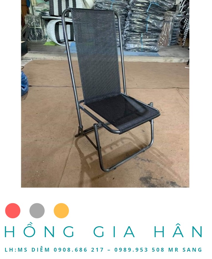 Ghế xếp cafe khung sắt vải bố tp.hcm hồng gia hân g0903