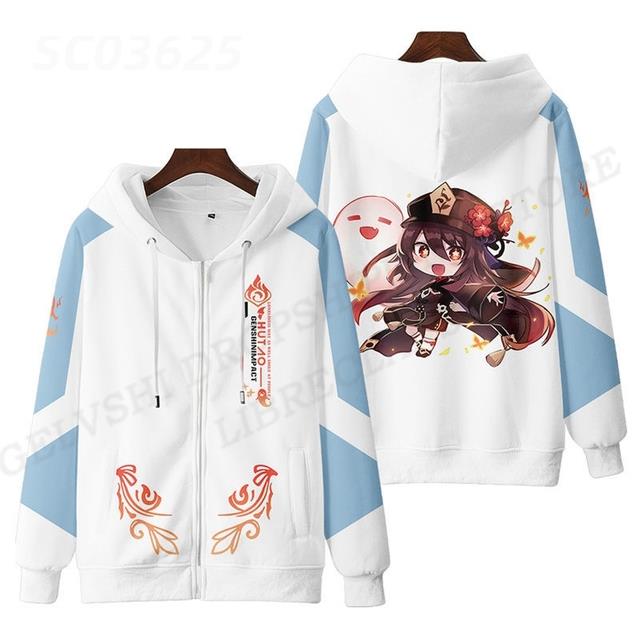 Áo hoodie áo khoác hoodie áo hoodie nữ hoodie Genshin Impact Hutao 3d Print Hoodie Men Fashion Coat Zip Up Hoodies Kids Hip Hop Hoodie Anime Boys Girl Coat