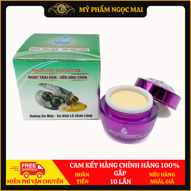 Nhật Việt V6 - Kem Dưỡng Da Mặt, Se Khít Lỗ Chân Lông Cho Da Nhờn tinh chất Ngọc Trai Đen - Sữa Ong Chúa Nhật Việt (8g)