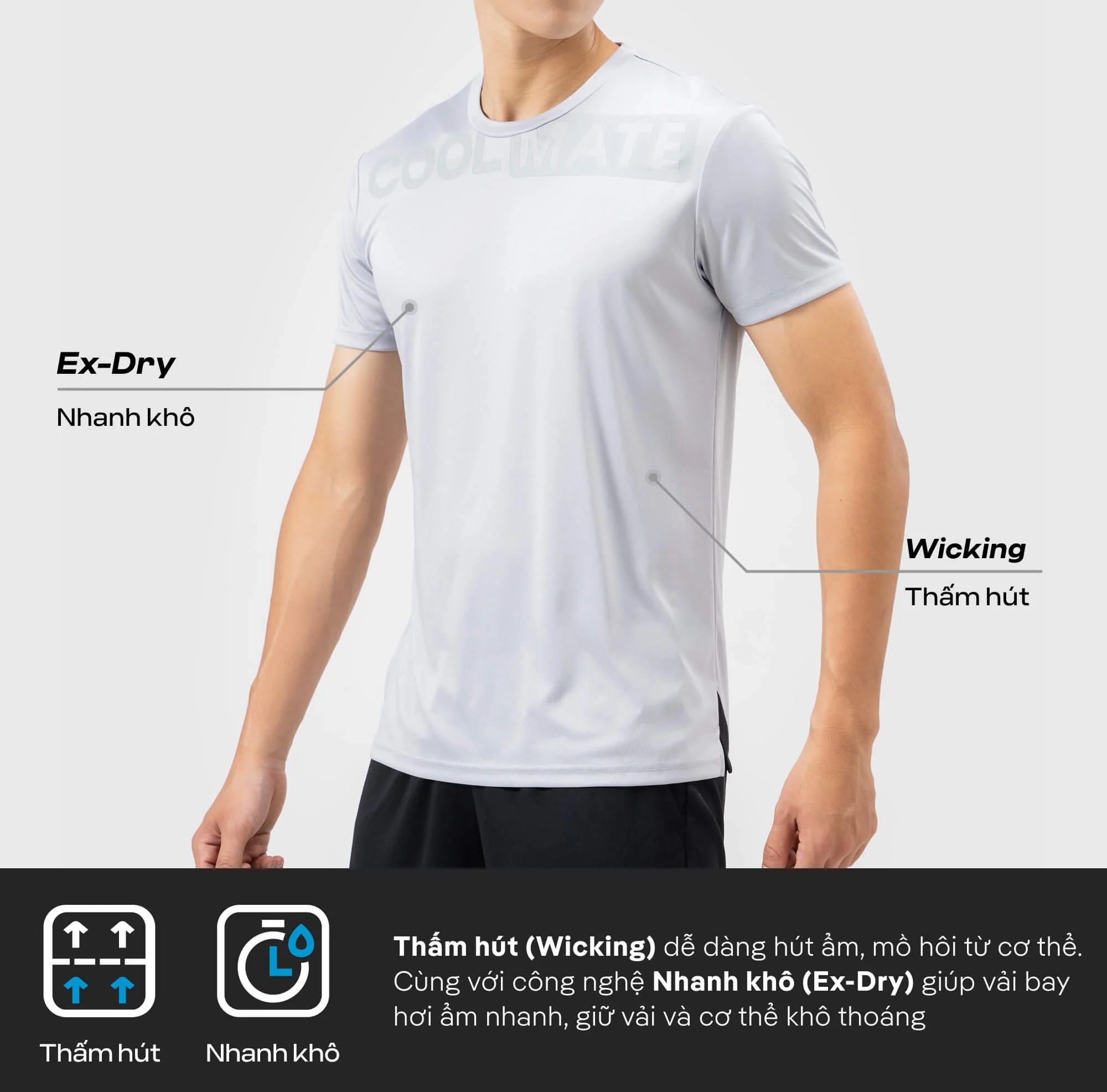 [GIÁ TỐT][OUTLET - KHÔNG ĐỔI TRẢ]Áo T-Shirt thể thao Active logo - Coolmate