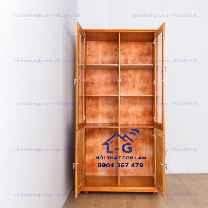 TỦ HỒ SƠ GỖ SỒI - TỦ TRANG TRÍ GỖ SỒI CAO CẤP